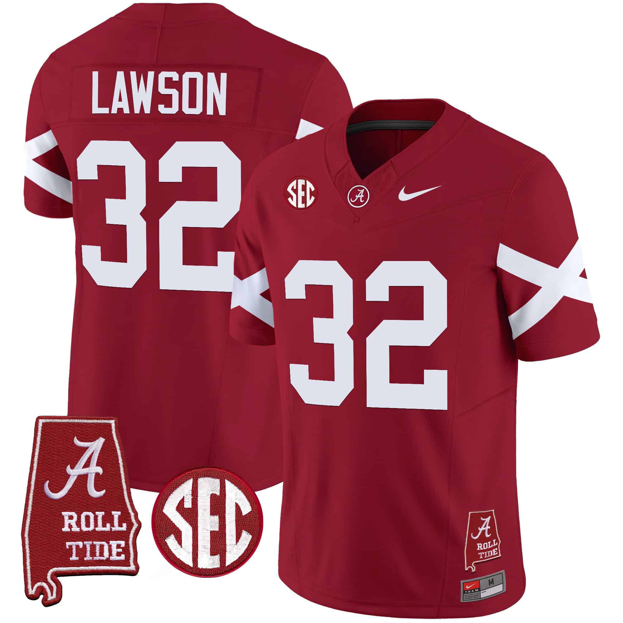 Men Alabama Crimson Tide #32 Lawson Red Map Vapor Limited 2024 Nike NCAA Jersey->indianapolis colts->NFL Jersey